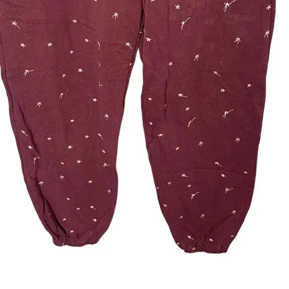 Lou & Grey Women’s Maroon Shooting Star Terry Sweat Jogger Pants Size XS - Picture 5 of 7